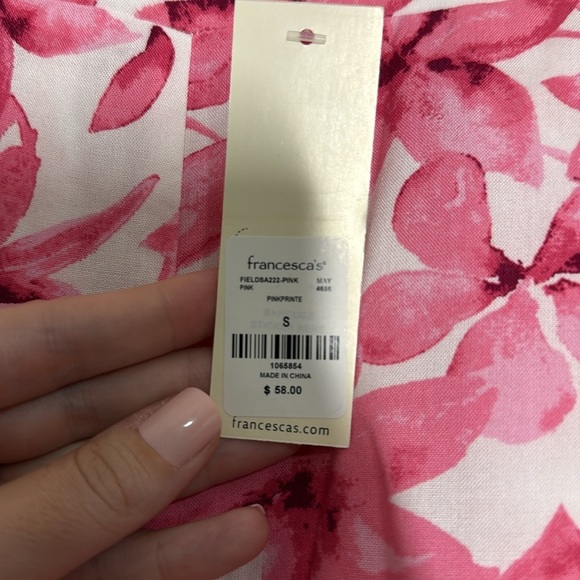 NWT Francesca’s Leah Pink Floral Fluid Wide Leg Pants Size Small - Picture 4 of 5